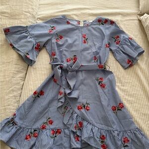 Floral Striped Womens Dress